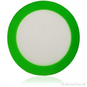 Silicone Dab Mat with Compact 5 Sizing - Premium Non-Stick Surface Heat-Resistant and Durable Construction Perfect for Storing Utensils Tools Containers and Accessories (Green Accent) - B07CXJJNHT